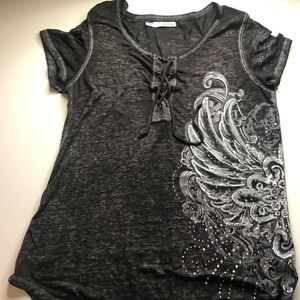 Maurice’s black and silver short sleeve top